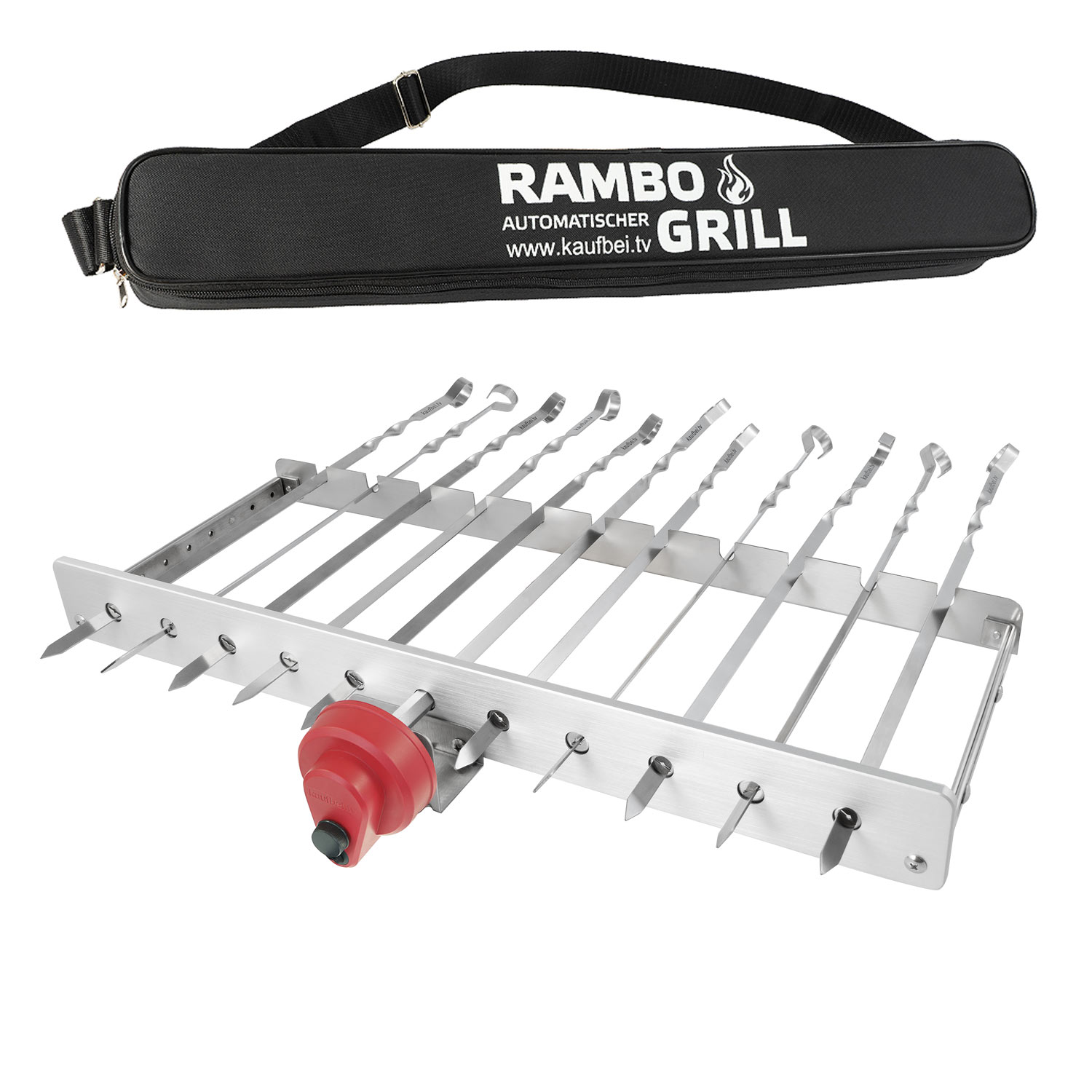 SMAK Rambo Mangal Grill Set aus Edelstahl mit Motor und Grillaufsatz